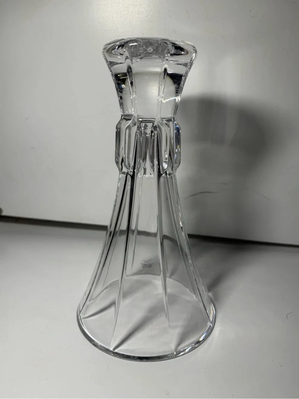 Clear Glass Decorative Vase - Elegant Fluted Design